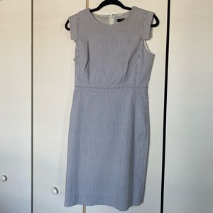 J.Crew Resume Dress in Navy Seersucker